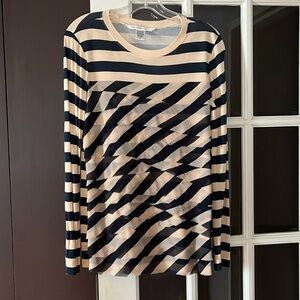Diane von Furstenberg Top woman’s sz M striped dressy long sleeve